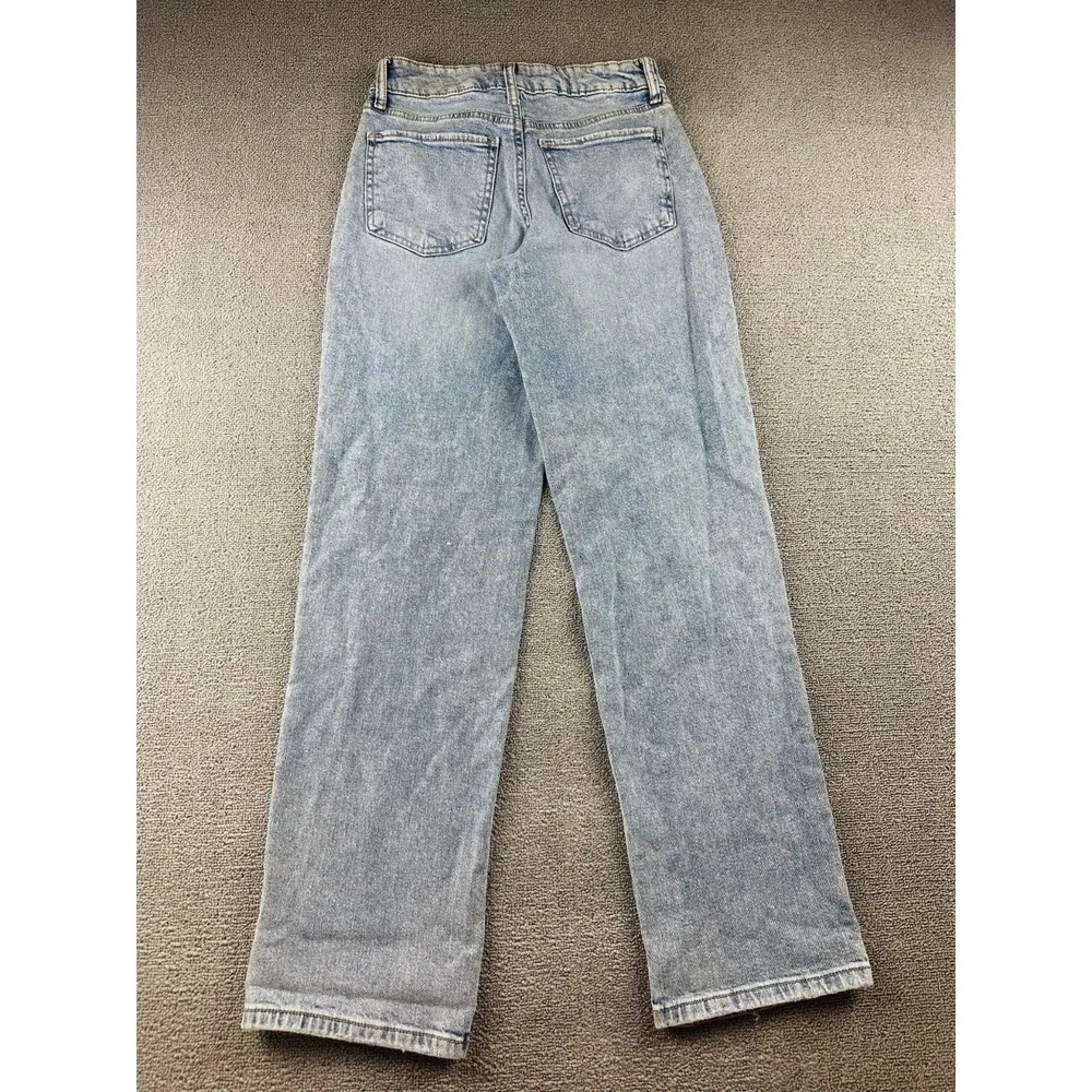 SO Jeans Women 1 / 25W Blue High Rise Straight Acid Wash Cotton Streetwear Urban